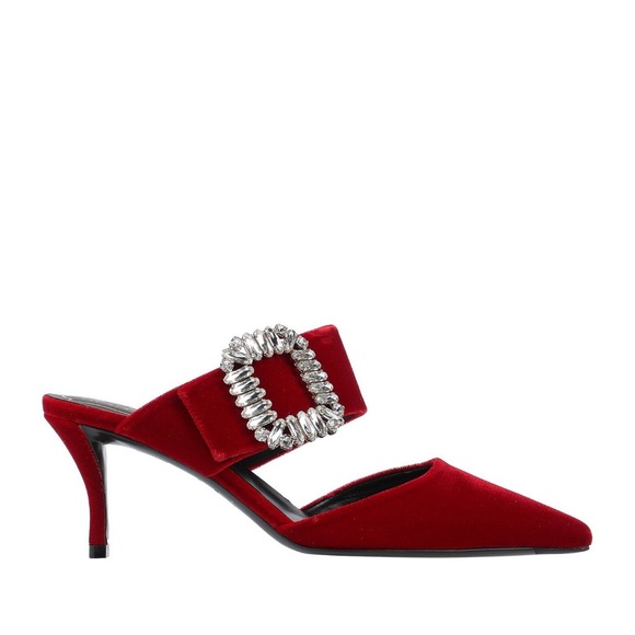 Roger Vivier Crystal Embellished Satin Mules - Picture 2 of 4